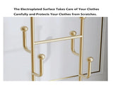 Clothing Rack, Golden Metal Freestanding Heavy Duty Clothes Rack with Marble Base, Multipurpose 17361337