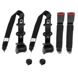 2pcs Seat Belt 3 Point Universal Retractable Safety Belt Black 49961010