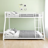Metal Bunk Bed Twin Over Full Size with Removable Stairs, Heavy Duty Sturdy Frame with 12" Under-Bed W1935P195937
