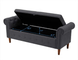 Multifunctional Storage Rectangular Sofa Stool- Gray 18195898