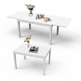 Aluminum Patio Extendable Dining Table 35"- 71", Adjustable Indoor Outdoor Patio Dining Table with W1859P170157