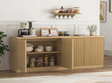 Buffet Cabinet with Storage, 62.60" Sideboard Cabinet with 4 Doors & Shelves, Wooden Kitchen Coffee W409P327404