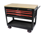 3 DRAWERS MULTIFUNCTIONAL TOOL CART WITH WHEELS AND WOODEN TOP 45204202