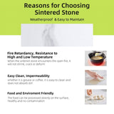 Modern 35.4'' Rounded Square Outdoor Bar Table, Greek White Marble-Inspired Sintered StoneTop, W1886P300274