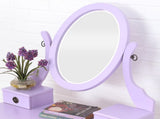 Moniys Wood Moniya Makeup Vanity Table and Stool Set, Purple T2574P163832