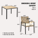 All Weather 5-Piece Patio Dining Table Sets, Patio Conversation Set Acacia Wood Table Top with 26863021