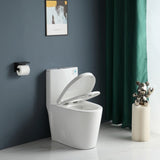 One-Piece Toilet, 1.1/1.60 GPF Water-Efficient Dual-Flush Elongated Comfort Height Floor Mounted, W1573P201343