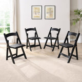 Upholstered folding chair, space saving,,easy to carry, 4PCS,Black cushion/Black shelf,Dining room W495P193665