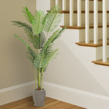 ZUN FCH 6FT Green Plastic 16 Leaf Palm Tree Simulation Tree 62955485