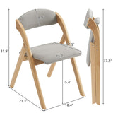 2 Pack Wooden Folding Chairs with Padded Seat and Back, Modern Dining Chairs Extra Chair for Guests 21201995