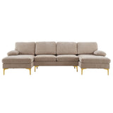 U-Shaped 4-Seat Indoor Modular Sofa Camel--Same type57251652 13456859