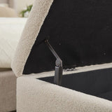 COOLMORE Teddy wool fabric, solid wood feet for solid weighing, and bed end stool with storage W1539P242728