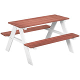Wooden outdoor children's picnic table - Brown 90630593