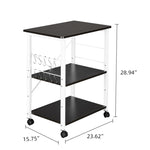 ZUN Baker's Rack 3-Tier Kitchen Utility Microwave Oven Stand Storage Cart Workstation Shelf 12245618