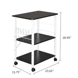 ZUN Baker's Rack 3-Tier Kitchen Utility Microwave Oven Stand Storage Cart Workstation Shelf 12245618