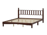 Queen Size Wood Platform Bed with Gourd Shaped Headboard,Retro Style Platform Bed with Wooden Slat 02255081