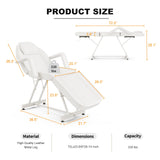 Professional Tattoo Bed Chair Massage Table with Storage Pocket and Towel Hook for Esthetician, 47558795