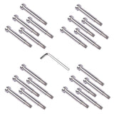 T316 20Pcs Stainless Steel Screw Fastener Kit with Wrench for 3/16" Wire Rope Cables 22636725