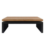 ZUN Black and Natural Wood Living Room Table Versatile Coffee Table 2-Tiered Wood Tabletop Table 47.6" L W2729P198992