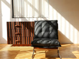 Leather Armchair, Modern Accent Chair High Back, Living Room Chairs with Metal Legs and Soft Padded, W2105P303634