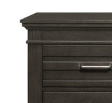 Transitional Bedroom 1pc Nightstand of Center Glides Drawers Charcoal Gray Finish Bed Side Table B01151369