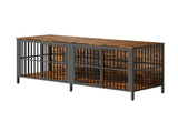 80" Dog Crate End Table, Heavy Duty 2-Door Indoor Pet Kennel, Multipurpose Dog House Furniture as TV W1820P472724