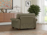 Living Room Sofa Single Seat Chair with Wood Leg Taupe Faux Leather W1097125451