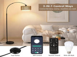 Arc Floor Lamp Remote, Modern LED Floor Lamp Dimmable Bulb, Boho Farmhouse Standing lamp W2738P227438