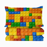 3pcs Funny Dot Building Blocks Comforter Colorful Bricks Thin Bedding Duvet Game Summer Quilt 53560070