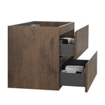ZUN Alice-30W-105,Wall mount cabinet WITHOUT basin, Walnut color, With two drawers, Pre-assembled W1865107123