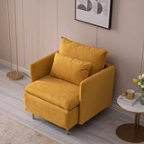 ZUN Modern fabric accent armchair,upholstered single sofa chair,YELLOW ,Cotton Linen 30.7" 02656485