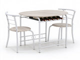 (85x60x76cm) Oak Grain PVC White Paint Breakfast Table and Chair Set Larger Version 97882164