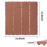 Plastic Interlocking Deck Tiles, 11.8"x11.8", Patio Flooring Outdoor Waterproof All W2882P204558