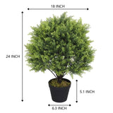 ZUN Exclusive Design Anti-UV Artificial Topiary Cedar Cypress Tree Outdoor Artificial Bonsai Tree W2945P220520