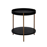ZUN 2-Piece Modern 2 tier Round Coffee Table Set for Living Room,Easy Assembly Nesting Coffee Tables, W2582P167726