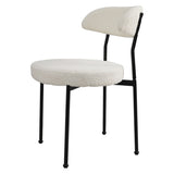 ZUN Boucle Upholstered Dining Chairs with Curved Backrest & Metal Legs Set of 2, Beige W2740P214245