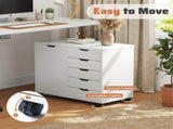 5-Drawer Rolling File Cabinet on Wheels, Wood Printer Stand with Storage Drawers for Home Office, 01596415