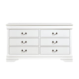 Traditional White Dresser Louis Phillippe Style Antique Drop Handles Classic Bedroom Furniture B011134290