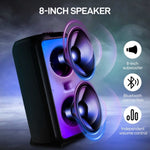 ZUN 8in Wireless Portable Bluetooth Karaoke Speaker with TF/USB/AUX/FM/TWS, LED Disco Light, Bluetooth 32087973