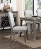 ZUN Classic Kitchen Dining Chairs Set of 2 Chenille Fabric Upholstered Seat and Back Brown Gray Finish B011P239539