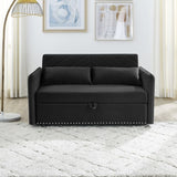 ZUN MH" Sleeper Sofa Bed w/USB Port, 3-in-1 adjustable sleeper with pull-out bed, 2 lumbar pillows and W119362742