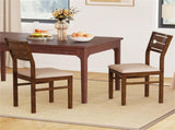 2 PCS Solid Rubber Wood Dining Chairs Set , Farmhouse Style Upholstered Armless Chairs with Hollow 99423812