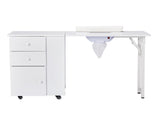 Foldable Manicure Table with Electric Dust Collector, Lockable Wheels, Wrist Cushion, Drawers & 05935008