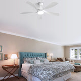 ZUN 52 Inch Modern Led Ceiling Fan With 3 Color Dimmable 5 ABS Blades Remote Control Reversible DC Motor W882P146902