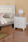 Bedroom Bed Side Table 1x Nightstand White Color Wooden 2 Drawers Table Nightstands B011133627