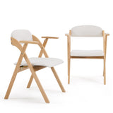 ZUN Set of 2 Wooden Folding Chairs with Padded Seats and Armrests, Portable Simple Folding Chairs with 98022781