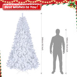 FCH 8ft White 670 Lights Warm Color 8 Modes 2008 Branch Christmas Tree White 76981594