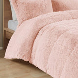 King/Cal King Shaggy Long Fur Comforter Mini Set B03595925
