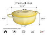 Stainless steel handle, 7.5QT, 7.1L round enamel pot, yellow gradient, includes gloves and 52174694