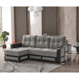 PrimeNest UrbanEdge Upholstered Convertible Sectional with Storage B030P305116